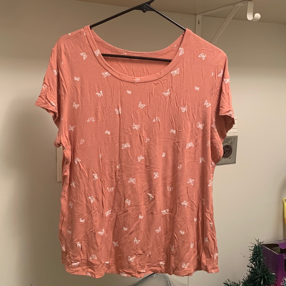Pink butterfly tee shirt